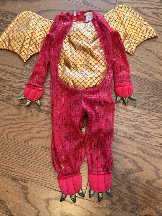 Pottery Barn Kids Other - Pottery Barn Kids Red and Gold Dragon Costume with Wings bodysuit